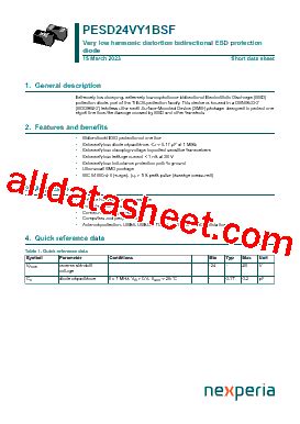 pesd24vy1bsf|PESD24VY1BSF (Very low harmonic distortion bidirectional ESD .